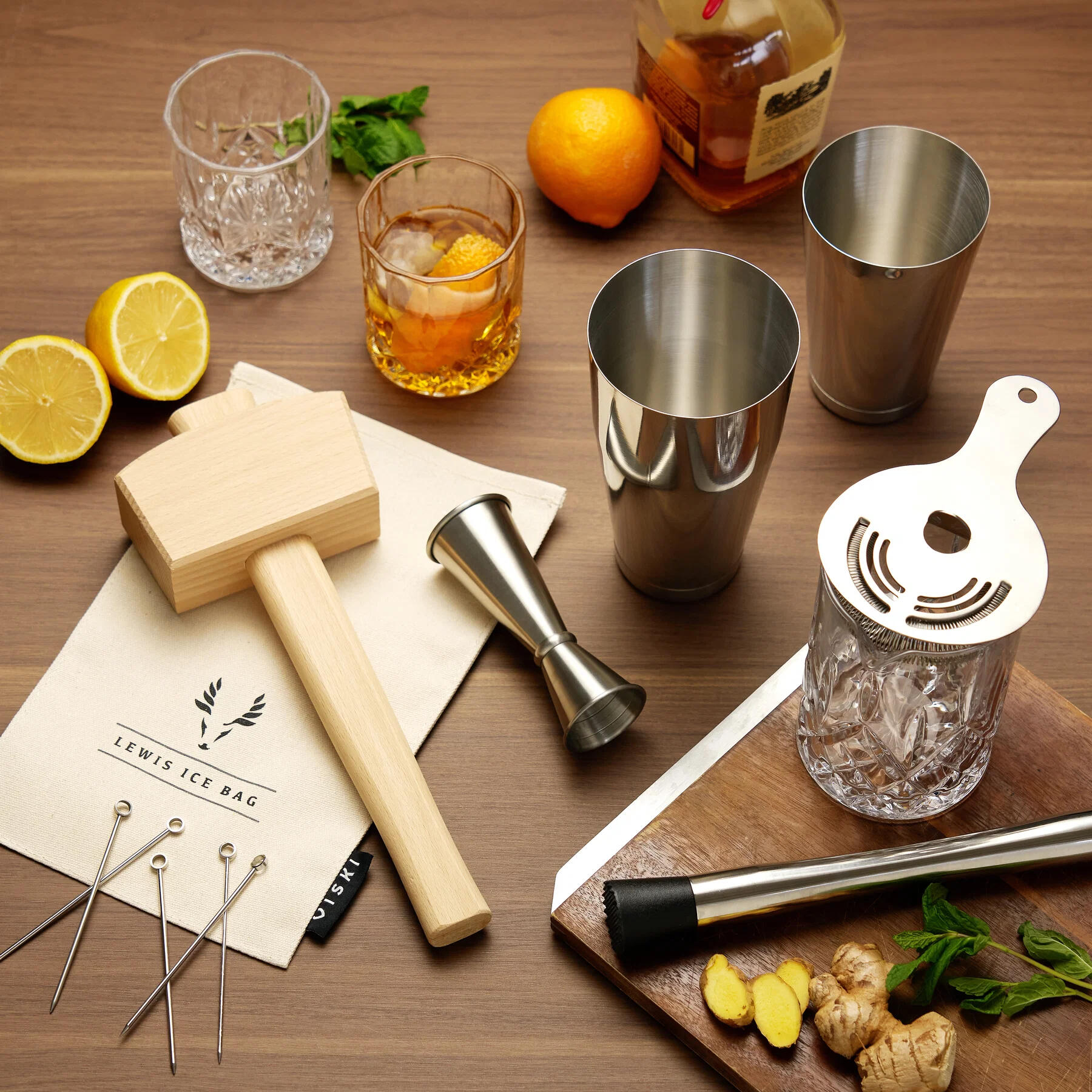 Cocktail Making Tools Viski 17-piece stainless-steel home bar tool set
